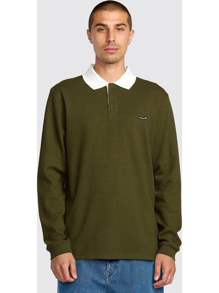 Volcom Ανδρική Μπλούζα Polo Μακρυμάνικη Χακί A0332500