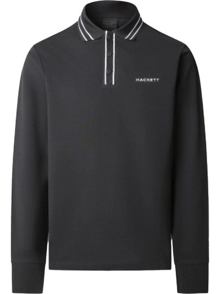 Hackett Ανδρική Μπλούζα Polo Μακρυμάνικη Μαύρη HM5500006