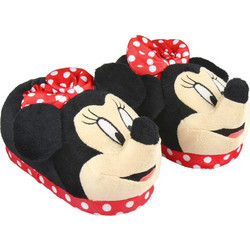 Cerda Minnie Mouse Χειμερινές Παιδικές Παντόφλες για Κορίτσι με Γούνα Μαύρες Κόκκινες 2300004231