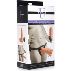 Strap U 10X Groove Harness Strap On με Dildo 21cm & Δόνηση Flesh