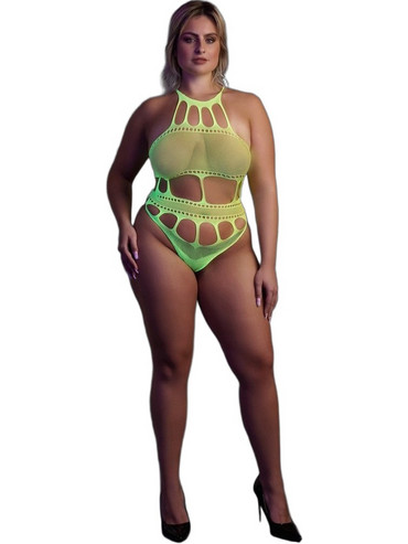 Ouch! Sexy Κορμάκι String Διχτυωτό Lime 8714273494481