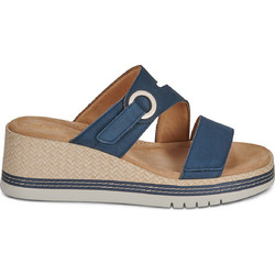 Clarks Kidiki Cove Καλοκαιρινές Γυναικείες Πλατφόρμες Χαμηλές Δερμάτινες Μπλε 26186699