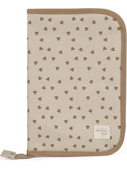 Walking Mum Poppy Hearts Θήκη Βιβλιαρίου Υγείας για Κορίτσι Μπεζ 28x19cm