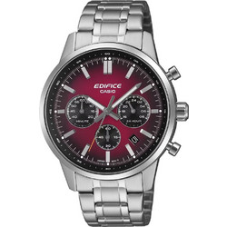 Casio Edifice Ανδρικό Ρολόι Χρονογράφος με Ασημί Μεταλλικό Μπρασελέ EFR-575D-4AEF