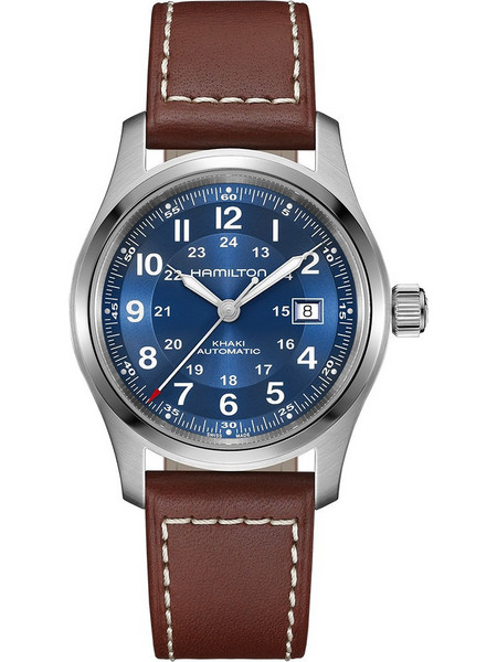 Hamilton Khaki Field Ανδρικό Ρολόι Αυτόματο με Καφέ Δερμάτινο Λουράκι H70605540