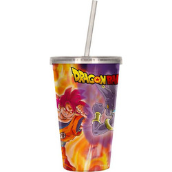 SD Toys Ποτήρι Νερού Πλαστικό με Καλαμάκι Dragon Ball Super 50ml 8435450255922