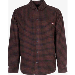Dickies Ανδρικό Πουκάμισο Βαμβακερό Καρό Μακρυμάνικο Κανονική Γραμμή Καφέ DK0A87PTL16
