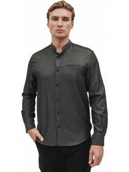 Edward Jeans Ανδρικό Πουκάμισο Βαμβακερό Μακρυμάνικο Κανονική Γραμμή με Mao Γιακά Πράσινο MP-N-SRT-W25-003