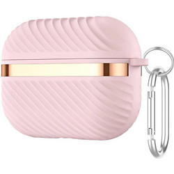 Leewello LW-346 Θήκη Σιλικόνης με Γάντζο για Apple AirPods Pro 1 Μπεζ