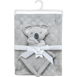 Dimcol Koala 10 Κουβέρτα Αγκαλιάς Fleece με Πανάκι Παρηγοριάς 75x100 Γκρι