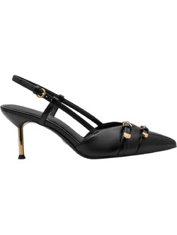 Tamaris Γόβες Slingback Δερμάτινες με Τακούνι Στιλέτο Μαύρες 1-29631-46-003