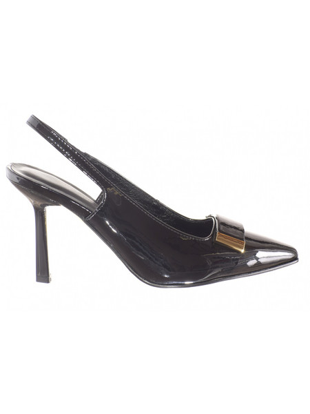 Versace Γόβες Slingback Λουστρίνι με Λεπτό Ψηλό Τακούνι Μαύρες AM1656-3011