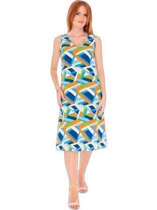 Billy's Fashion Midi Καλοκαιρινό Καθημερινό Φόρεμα Πολύχρωμο 25076-001