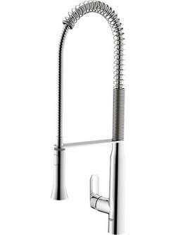 GROHE K7 32950000 Μπαταρία Κουζίνας Πάγκου Διπλής Παροχής Ανάμεικτη με Σπιράλ Inox