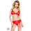 Demoniq Iga Σετ Sexy Εσώρουχα See Through με Δαντέλα & Ζαρτιέρες Κόκκινα 5902188721836