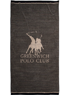 Greenwich Polo Club 5235 Πετσέτα Θαλάσσης Μαύρη 90x180cm