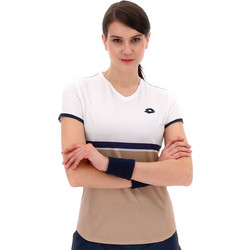 Lotto Γυναικείο Αθλητικό T-Shirt Λευκό Μπεζ 222843-9SP
