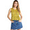Funky Buddha Γυναικείο Καλοκαιρινό Top Πλεκτό Κίτρινο FBL013-132-17