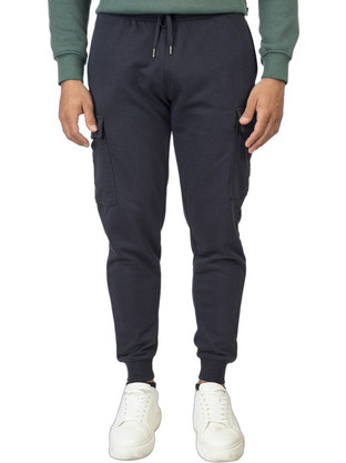 Double Ανδρικό Παντελόνι Φόρμας Fleece με Λάστιχο Ανθρακί 252-MPAN-6031