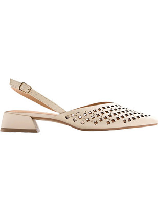 Gioseppo Γόβες Slingback Δερμάτινες με Χοντρό Χαμηλό Τακούνι Λευκές 79015