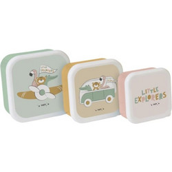 Saro Little Explorers Πλαστικό Παιδικό Σετ Δοχείο Φαγητού Πολύχρωμο