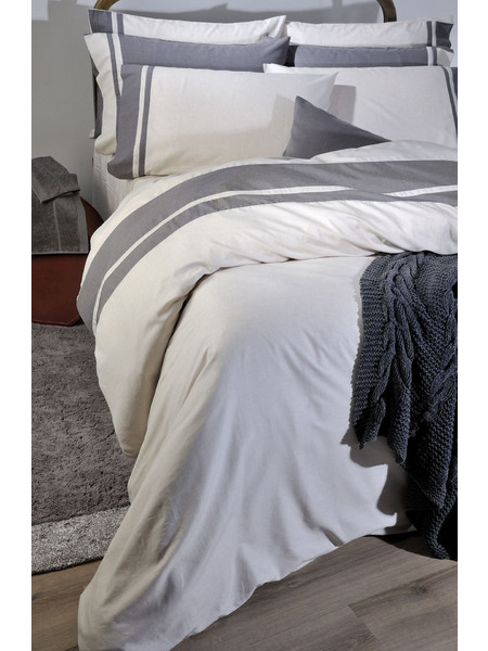 Down Town Home Σετ Σεντόνια Υπέρδιπλα Βαμβακερά 245x280 Ecru