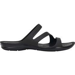 Crocs Swiftwater Γυναικείες Παντόφλες Καλοκαιρινές Ανατομικές Αντιολισθητικές Κολυμβητηρίου Μαύρες 203998-060