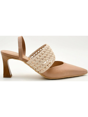 Hispanitas Γόβες Slingback Δερμάτινες με Χοντρό Χαμηλό Τακούνι Ταμπά HV264779-C002