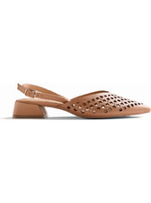 Gioseppo Γόβες Slingback Δερμάτινες με Χοντρό Χαμηλό Τακούνι Ταμπά 79015