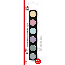 Marabu Pastel Σετ Ακρυλικά Χρώματα Ζωγραφικής 3.5ml 6τμχ