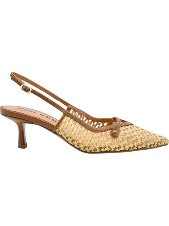 Bibi Lou Γόβες Slingback Δερμάτινες με Λεπτό Χαμηλό Τακούνι Καφέ 508Z69VK-86931