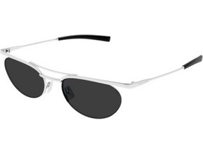 Saint Laurent SL862 003 Ανδρικά Γυαλιά Ηλίου Οβάλ Μεταλλικά Ασημί με Μαύρο Φακό