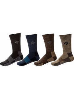 Columbia Ανδρικές Κάλτσες Ψηλές με Σχέδια Καφέ Μπλε 4Pack C1179M