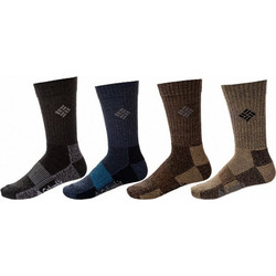 Columbia Ανδρικές Κάλτσες Ψηλές με Σχέδια Καφέ Μπλε 4Pack C1179M