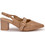 Zak Shoes Γόβες Slingback Δερμάτινες με Χοντρό Χαμηλό Τακούνι Μπεζ SD30020