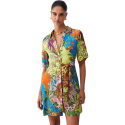 Liu Jo Mini Καλοκαιρινό Καθημερινό Φόρεμα Floral Σεμιζιέ Μεταξωτό Κίτρινο WA6482T471A-P9363