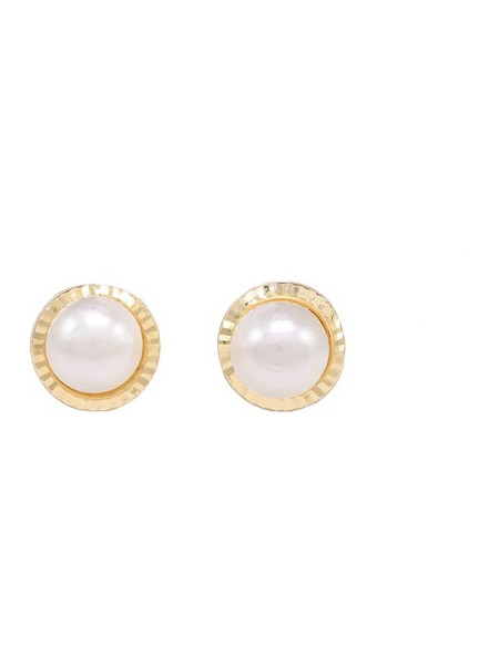 Million Diamonds Γυναικεία Σκουλαρίκια Καρφωτά από Xρυσό 14K με Πέρλα SK21376