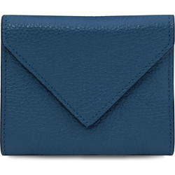 Tuscany Leather Μικρό Δερμάτινο Γυναικείο Πορτοφόλι με Clip Πετρόλ TL142607