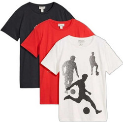 Bonprix Σετ Παιδικά T-Shirt Κοντομάνικα Μαύρο Λευκό Κόκκινο 966249