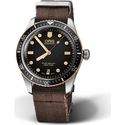 Oris Ανδρικό Ρολόι Αυτόματο με Καφέ Υφασμάτινο Λουράκι 43540752030