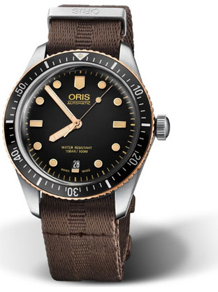 Oris Ανδρικό Ρολόι Αυτόματο με Καφέ Υφασμάτινο Λουράκι 43540752030
