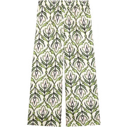Max Mara Ψηλόμεσο Υφασμάτινο Γυναικείο Παντελόνι Relaxed Εφαρμογή Εκρού Πράσινο 2515131091-002