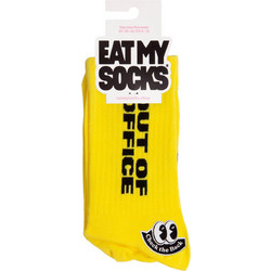 Eat My Socks Out Of Office Ανδρικές Κάλτσες Ψηλές με Σχέδια Κίτρινες EMSSAFLATOF