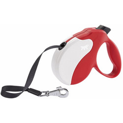 Ferplast Amigo Tape Πτυσσόμενο Λουρί Σκύλου έως 25kg 5m Λευκό Κόκκινο