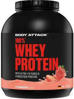 Body Attack 100% Whey Strawberry Πρωτεΐνη Ορού Γάλακτος Γράμμωσης 2kg