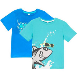 Bonprix Σετ Παιδικά T-Shirt Κοντομάνικα Γαλάζιο Τιρκουάζ 913933
