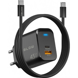 Blow DM-76-033 Φορτιστής με Καλώδιο USB-C με Θύρα USB-A & Θύρα USB-C 45W Quick Charge 3.0 & Power Delivery