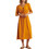 Smashed Lemon Midi Καλοκαιρινό Καθημερινό Φόρεμα Λινό 26090-240