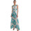 Fibes Fashion Maxi Καλοκαιρινό Φόρεμα για Γάμο / Βάπτιση Floral Κρουαζέ Τιρκουάζ 05-9499
