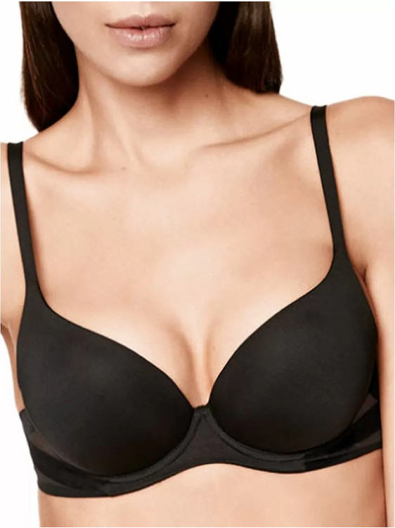 Lormar Σουτιέν Balconette Push Up με Μπανέλα Μαύρο 1907
